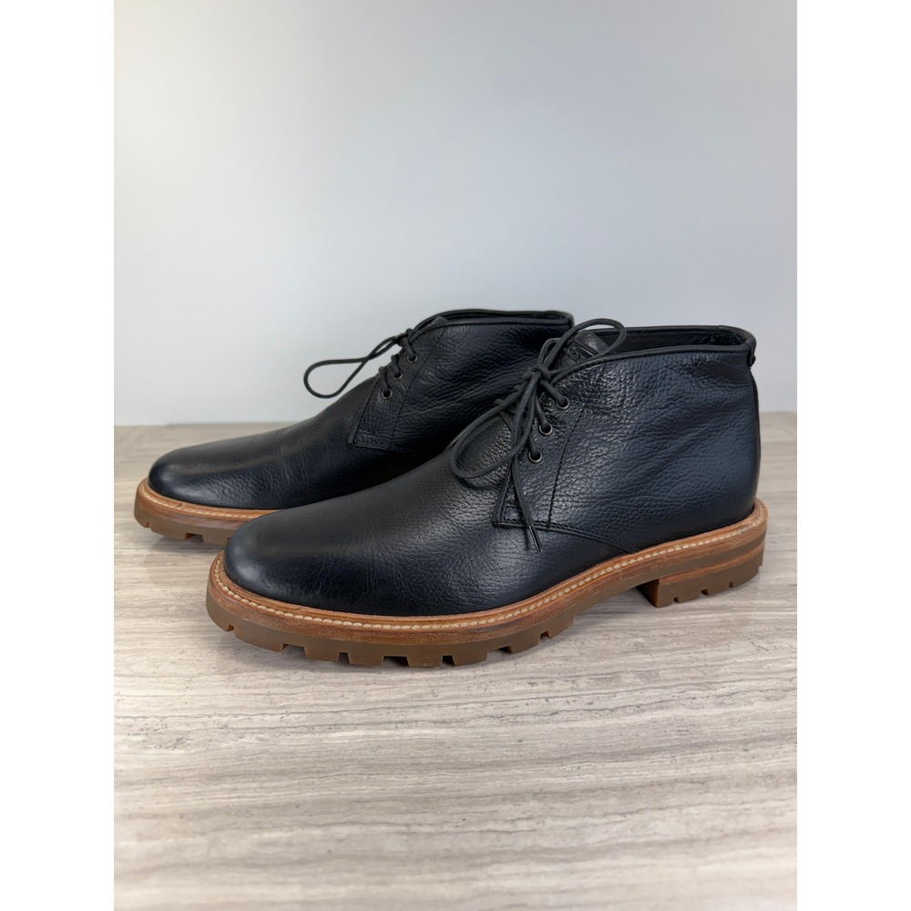 Aquatalia Jeffrey Waterproof Pebbled Leather Chukka Boots Luxury Italy Men 8.5